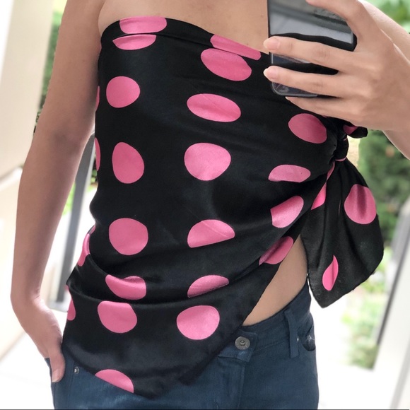 Polka dots satin scarf - Picture 4 of 5